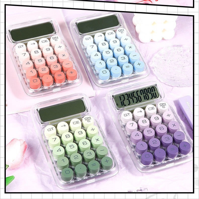 Calculator High Color Value Gradient Transparent Dopamine Cute Student Office Supplies Cultural Voice Computer - Image 3